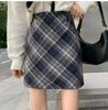 2026 New Style Plus Size Plaid Wool Blend High Waist A-Line Bodycon Skirt for Women