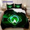 SV Werder Bremen Mönster Sängkläder Täcke Set Örngott Kuddfodral Heminredning Födelsedagspresent (1 * påslakan + 2 * örngott, utan kärna)