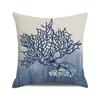 Watercolor Painting of Coral Marine Creatures Digital Printing Short Plush Pillow Covers for Car Sofa Office Cushion Cover
