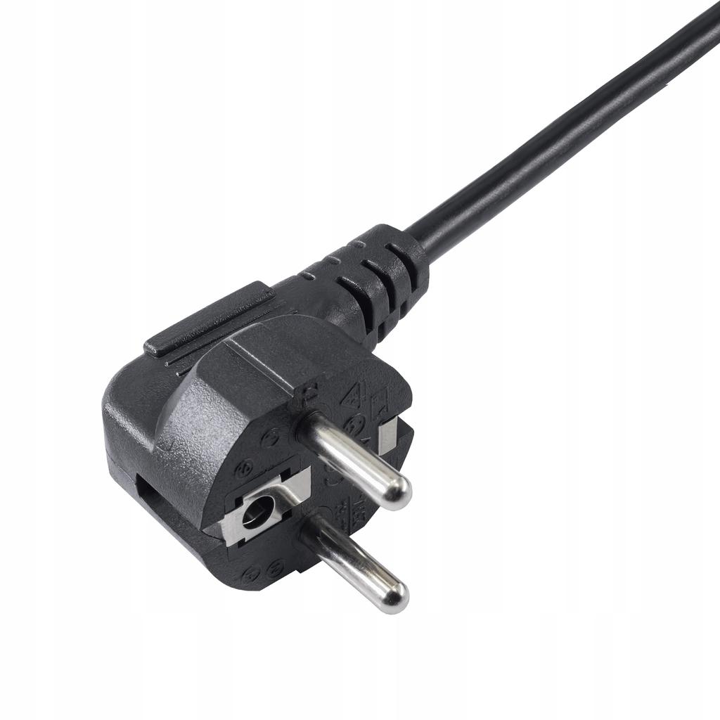 Kabel zasilający Akyga AK-PC-05A CEE 7/7 - IEC C13 250V/50Hz 10A 5m czarny