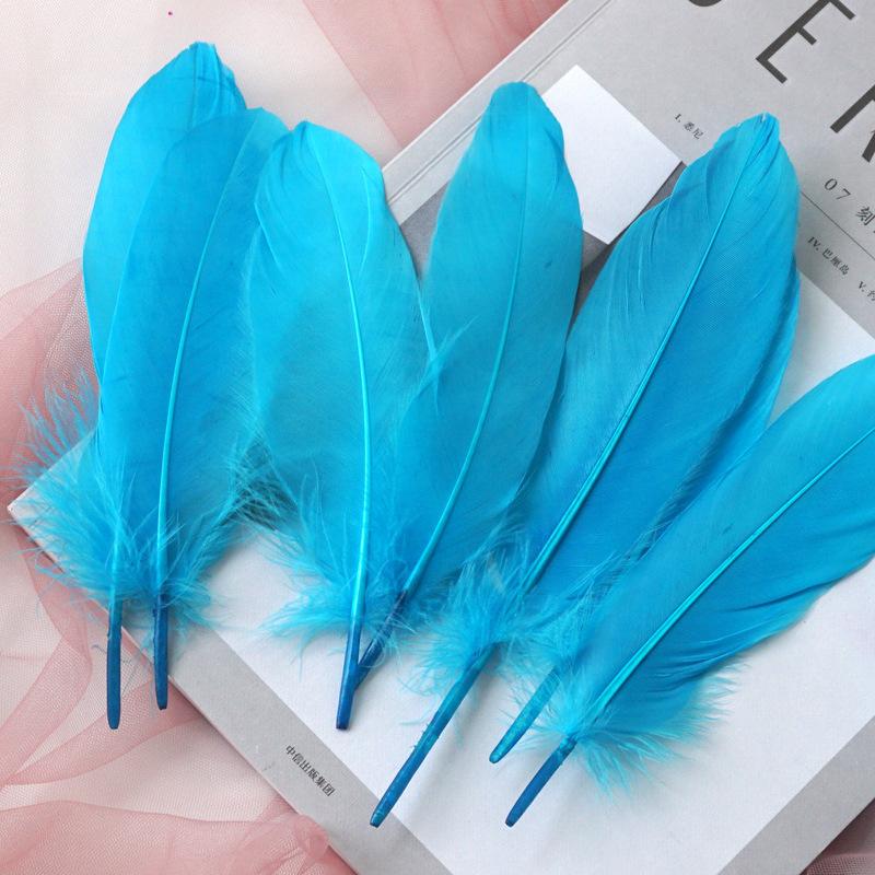 50Pcs White Feather Goose Feather Hard Floating Dream Net Decorative Wings Sun Flower Wall Decoration Kindergarten Handmade Art Class Materials