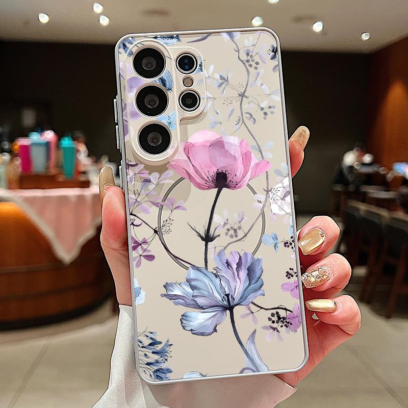 Creative Flower Magnetic Phone Case For Samsung Galaxy S26 S25 Ultra S24 S23 FE A57 A17 A56 A37 A16 A35 A55 A15 A36 Back Cover