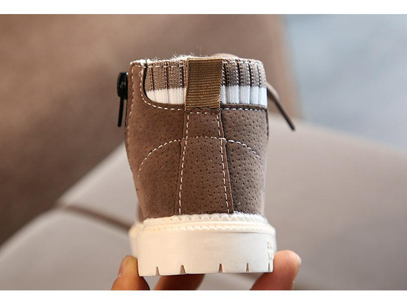 Autumn/Winter Children's Cotton Martin Boots: Warm, Stylish Boys' and Girls' Side-Zip Retro Snow Boots