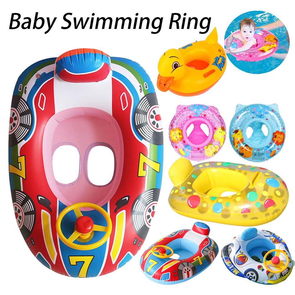 

Kid Swimming Floating Ring Smooth Cartoon Baby Swim Pool Inflatable Swimming Circle Wear-Resistant PVC Soft for Beach Party