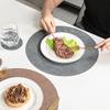 Vintage Style Double-Sided PVC Leather Placemat Round Faux Leather Heat-Resistant Waterproof Cup Plate Mat