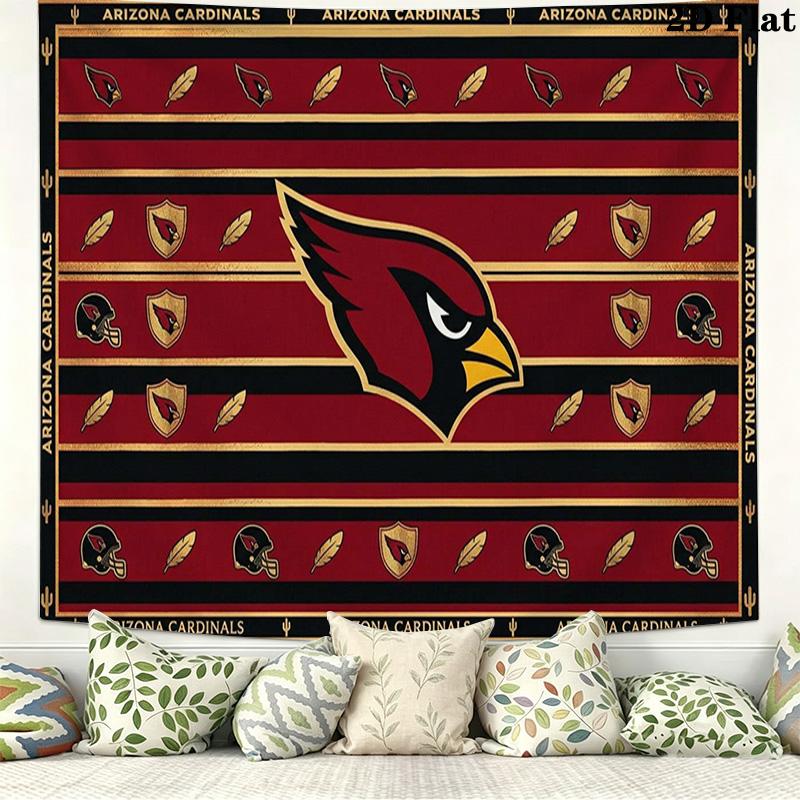 Arizona Cardinals Logo Wall Tapestry Aesthetic Wall Hanging Printed Fabric Blanket Decorative Tapestries for Bedroom Living Room Home Decor
