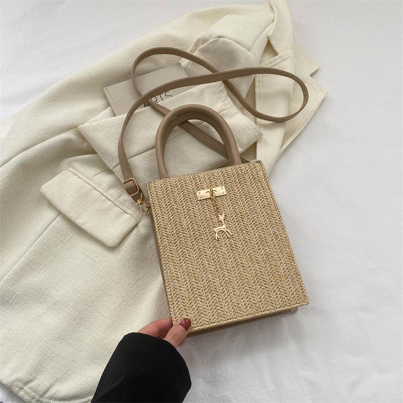Elegant White Casual Crossbody Bag For Women Contemporary Woven Handbag With Zipper Closure хаки