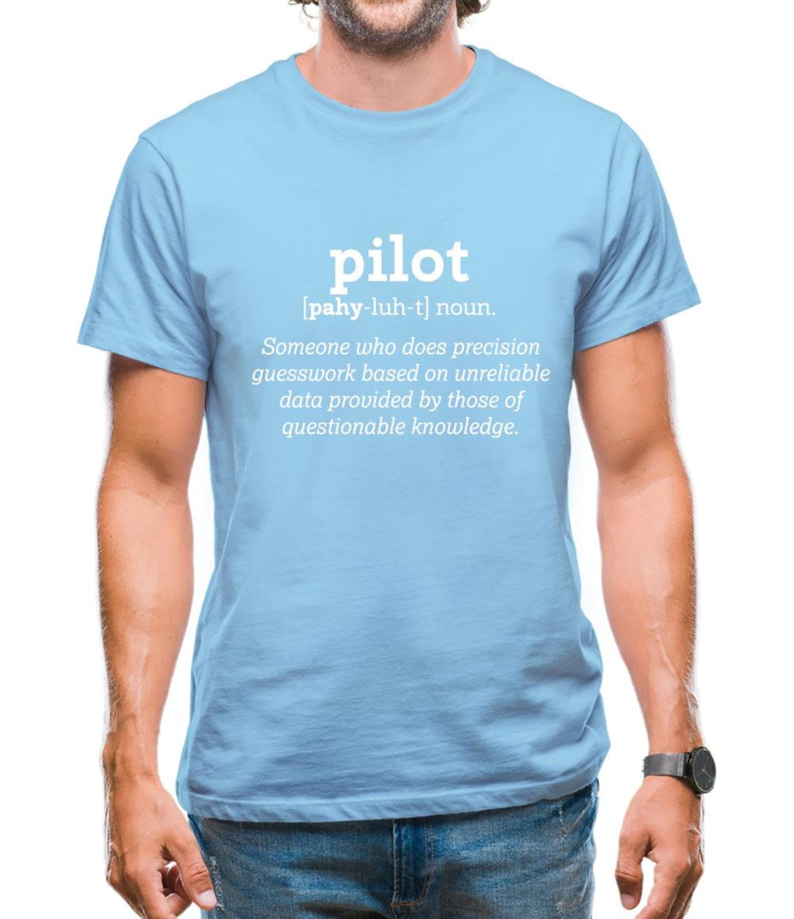 Pilot Definition Mens T-Shirt L