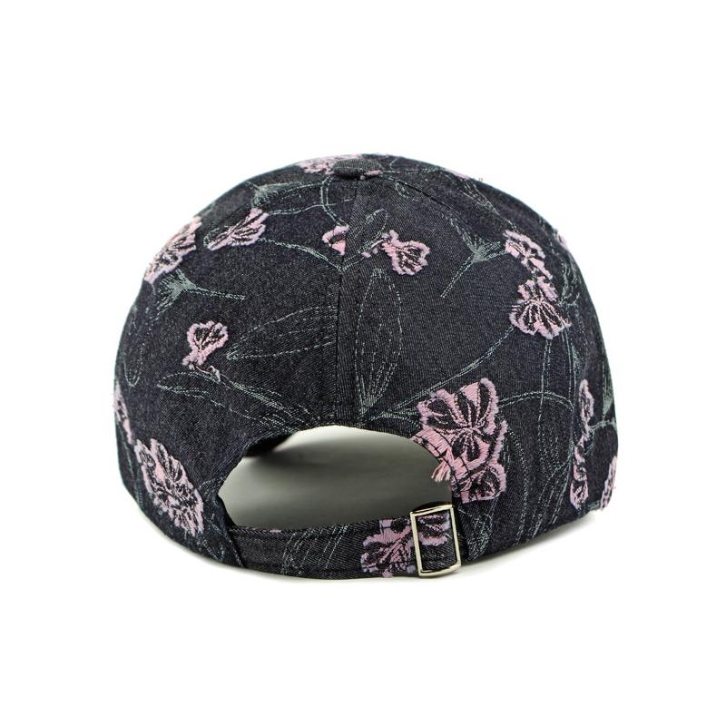 Women Jacquard Flower Cap Outdoor Sun Hat Denim Baseball Cap