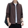 Mens Casual Baseball-Style Jacket Loose Fit Nylon Windproof Outerwear Middle-Aged Adults