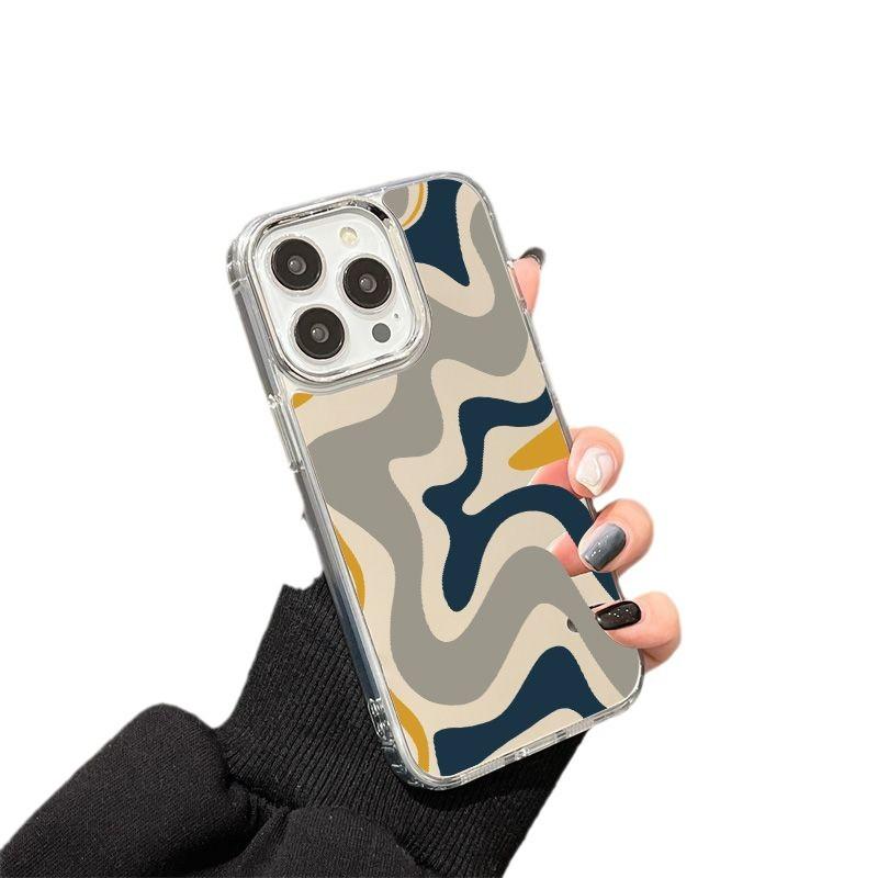 Simple line mirror for iPhone17promax mobile phone case 16/15 electroplating 13 Apple 14