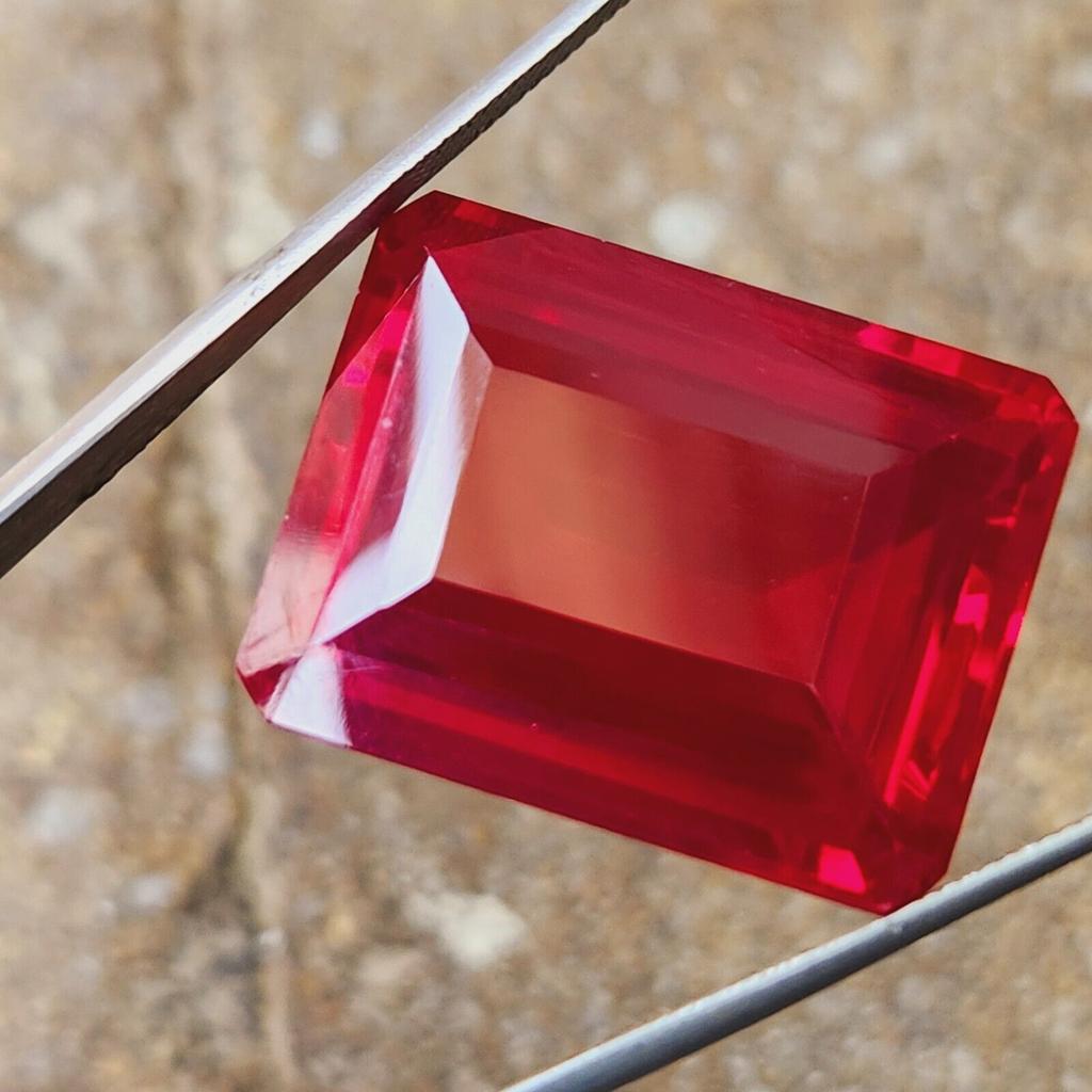95 Cts Natural CERTIFIED Ruby Emerald Shape Red Rare Loose Gemstone