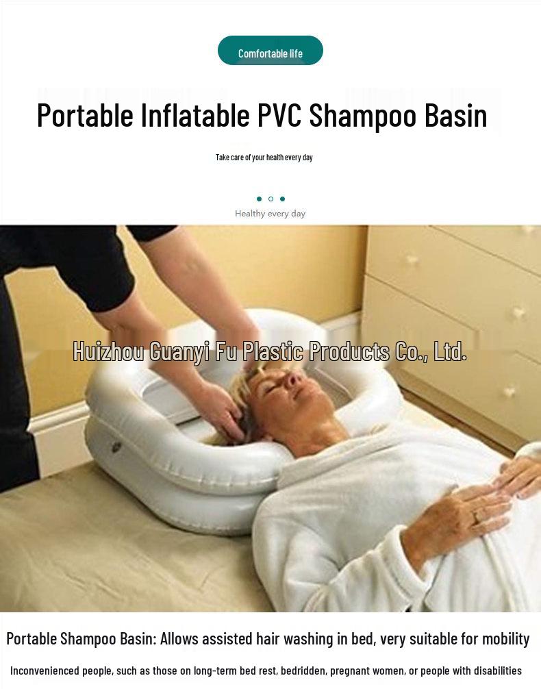 Inflatable PVC Shampoo Basin for Elderly, Pregnant Women & Salon Use