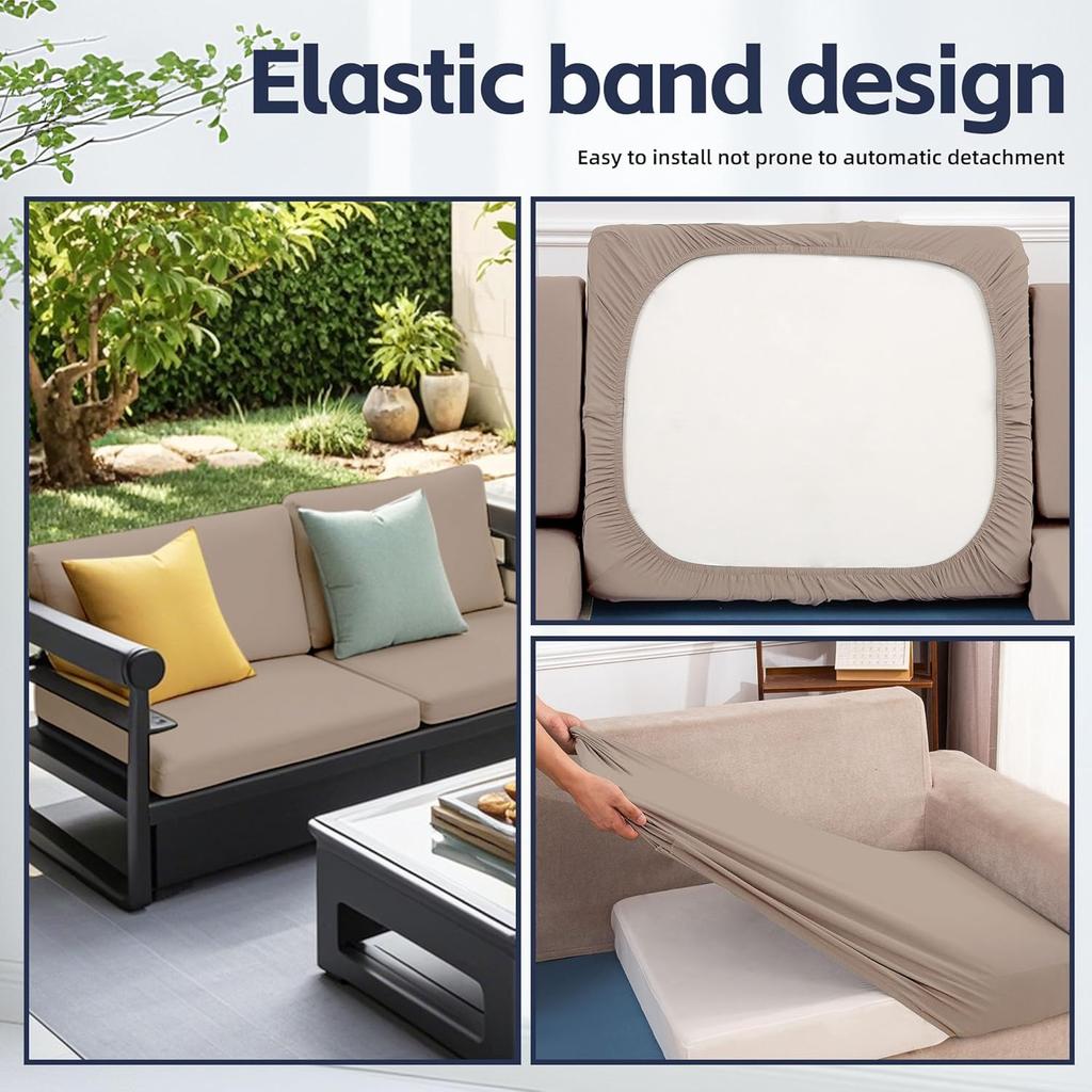 8Pcs Outdoor Cushions Covers Waterproof, Patio Cushion Covers, Outdoor Patio Cushion Covers, Outdoor Stretch Cushion Covers Replacement, Outdoor