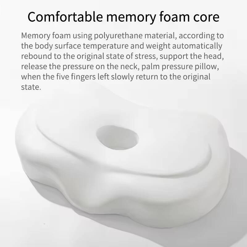 Pillow Positioner For Side Sleepers Memory Foam Oblong Shape Piercing Holes Relieve Ear Pain Iammation Pain Relief Ear Pillow