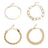 4PCS Punk Chains Bracelets Fashionable Alloy Twisted Rope Chains Extension Ropes Wear-resistant Hip Hop Bracelets for Women