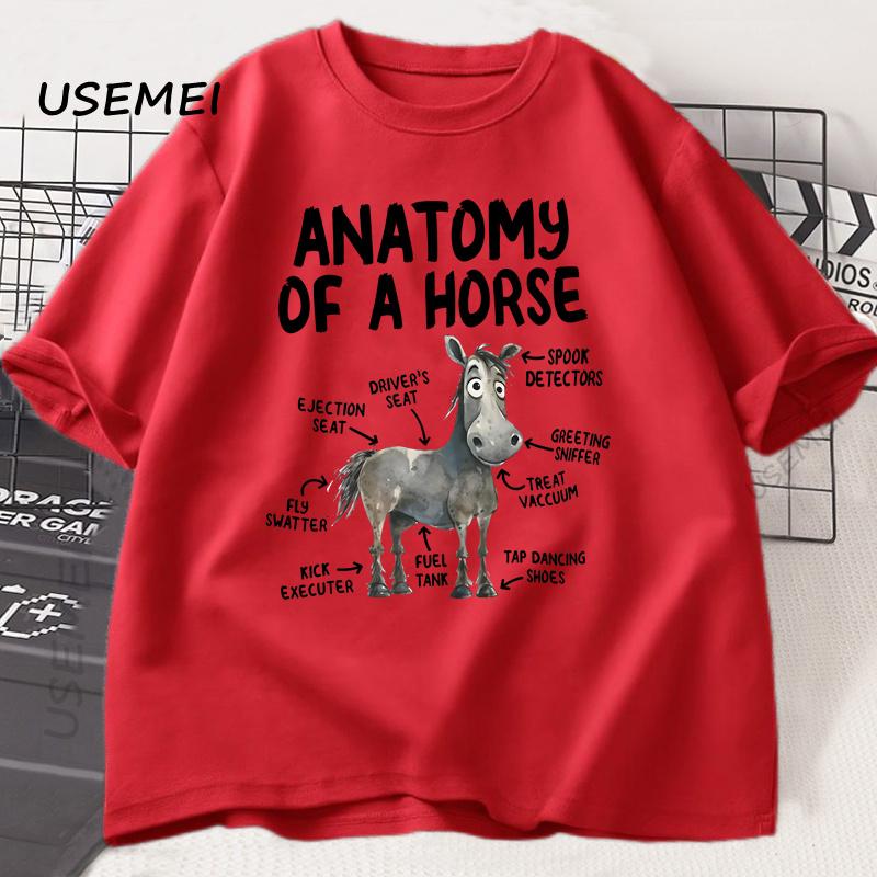 

Anatomy of A Horse T Shirt Funny Horse Lover T-shirt Men Women Graphic Streetwear Short Sleeve Tshirt Harajuku Mens Clothing M
