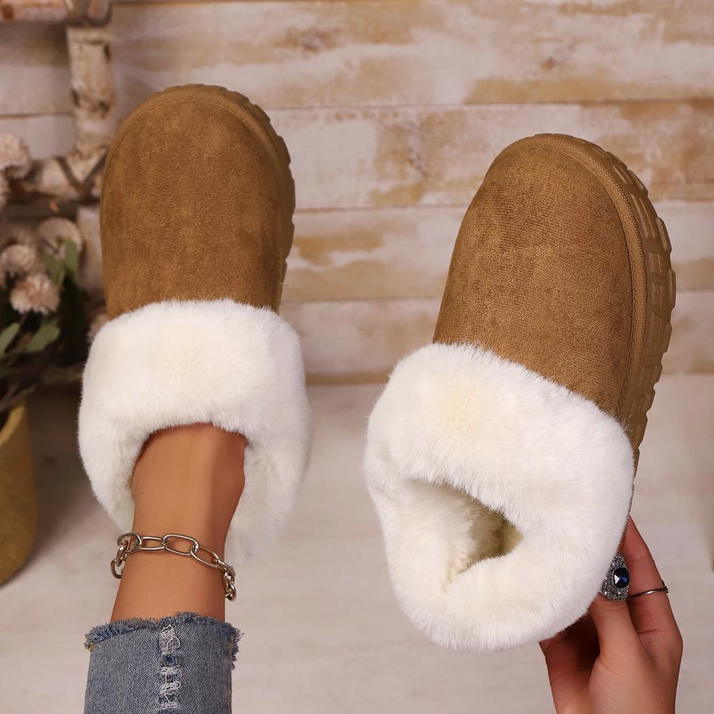 Fashion Women Fluffy Plush Slippers Fashion Winter Snow Boots Indoor Comfortable Home Shoes Women Comfortable High Quality Boots Women