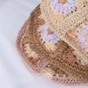 New Spring and Summer Casual Versatile Fisherman Hat Summer Sweet Flowers Hand Woven Straw Hat Travel Sun Protection Sun Hat