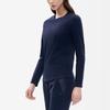 Fila Athletics Solid Color Sports Fitted Knit Crew Neck Long Sleeve T-Shirt Women Tops Royal-Blue A11W211219F-NV