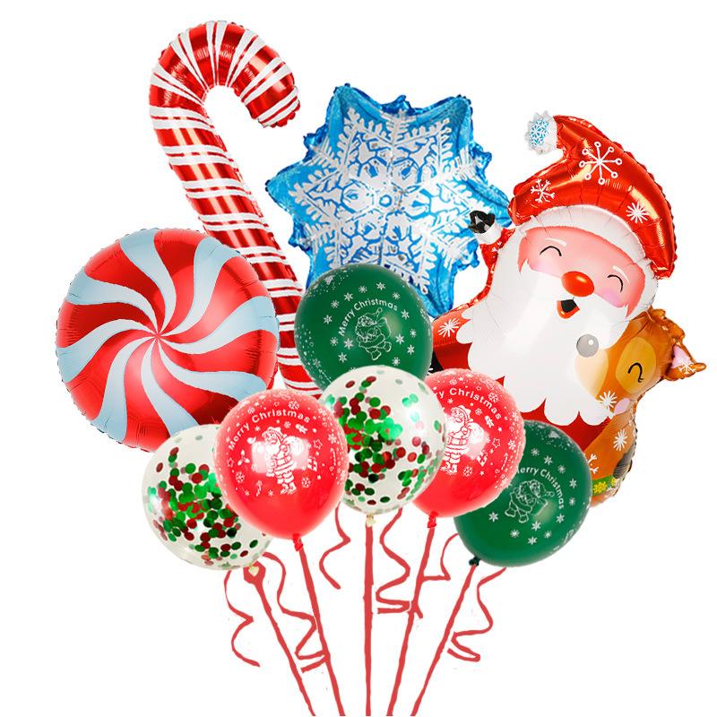 Weihnachtsballonanzug Weihnachtsmann Schneemann Elch Weihnachtsbaum DIY Weihnachts-Globos Kindergeschenke für Zuhause Neujahr 2024 Navidad Dekor