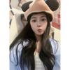 Womens Cute Color-Block Plaid Long Sleeve Shirt With Polo Collar Casual College Style Top
