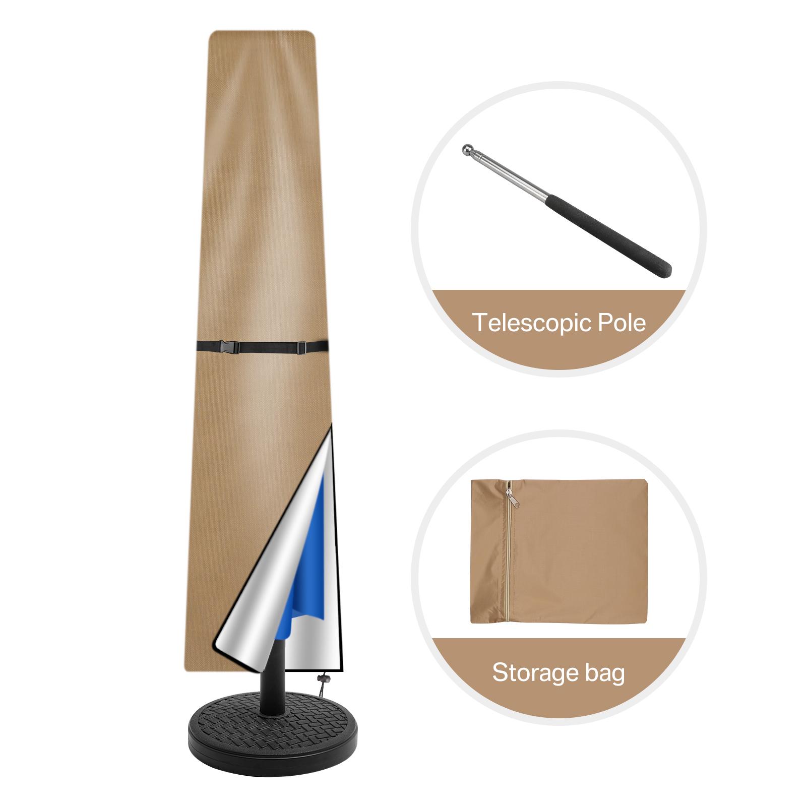 

Large Patio Umbrella Cover Waterproof Outdoor Garden Umbrella Covers 210D Oxford Parasol Covers with Zipper & Push Rod 170cm Height хаки