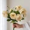 2 Cabezas Flores Artificiales de Peonías Ramas de Peonía Falsas de Seda con Tallo para Ramo de Novia DIY Centros de Mesa de Boda Arreglos Florales