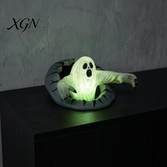 Halloween Ghost for Bookshelf Spooky Break Out The Wall Decoration, Light Up Durable Statue Horror Resin Haunted House, Holiday Home Decor Craft