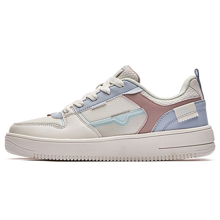 Hongxing Erke Lily Anti-Slip Shock Absorbing Wear-Resistant Lightweight Breathable Low-Top Skate Shoes Women sneaker White Blue 52121401103-003