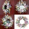 Artificial Flower Wreath Spring Festival Wreath Artificial Flower Wreath for Front Door Hallway Garden Farmhouses