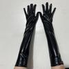 Skinny Patent Leather Gloves Solid Color Etiquette Mittens Fashion Long Gloves  Cosplay Accessory