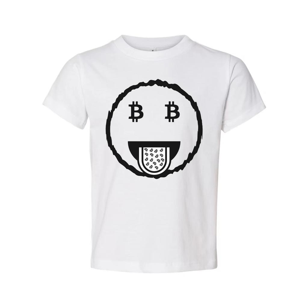 Crypto Bitcoin Emoji Face Graphic T Shirt For Unisex Wear With Bitcoin Motif Ill