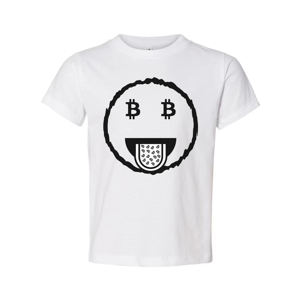 Crypto Bitcoin Emoji Face Graphic T Shirt For Unisex Wear With Bitcoin Motif Ill 4XL