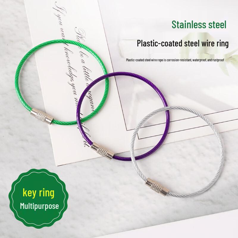 Stainless Steel Coated Wire Keychain Rings