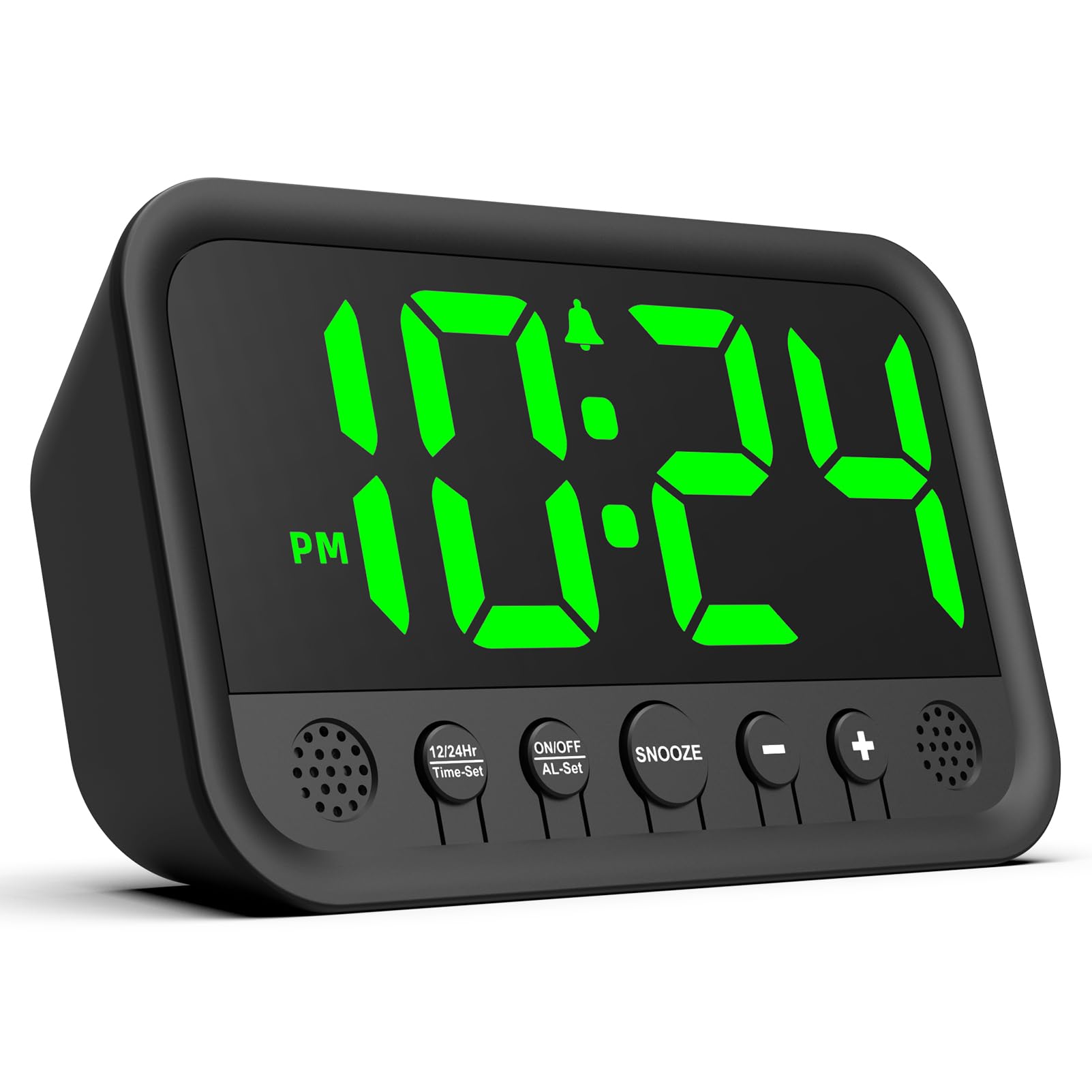 

LLR104 Adjustable Volume Digital Alarm Clock USB Powered LED Display Desktop Clock with Snooze Function Green