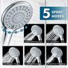 DOILIESE Shower Heads with Handheld Spray 5-Mode Hand Held Shower Head with Long Hose, High Pressure and Detachable, with Hose 60 Inch, Chrome