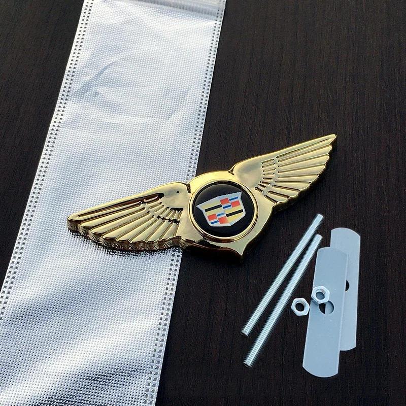Car Front Grille Wings Emblem Badge for Cadillac Seville XT4 CT4 CT5 ATS STS CTS Escalade Coupe Exterior Accessories