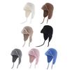 Unisex Winter Hat Knitted Thick Warm Windproof Solid Color Ear Protection Beanie Winter Outdoor Daily Bomber Cap Cycling Travel Headwear