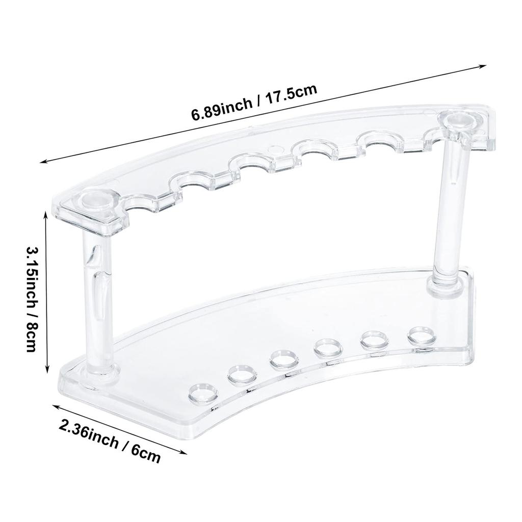 1pc,vertical 6-slot Pen Holder, Transparent Plastic Display Stand, Pencil Holder, Eyebrow Pencil Holder, Makeup Brush Holder