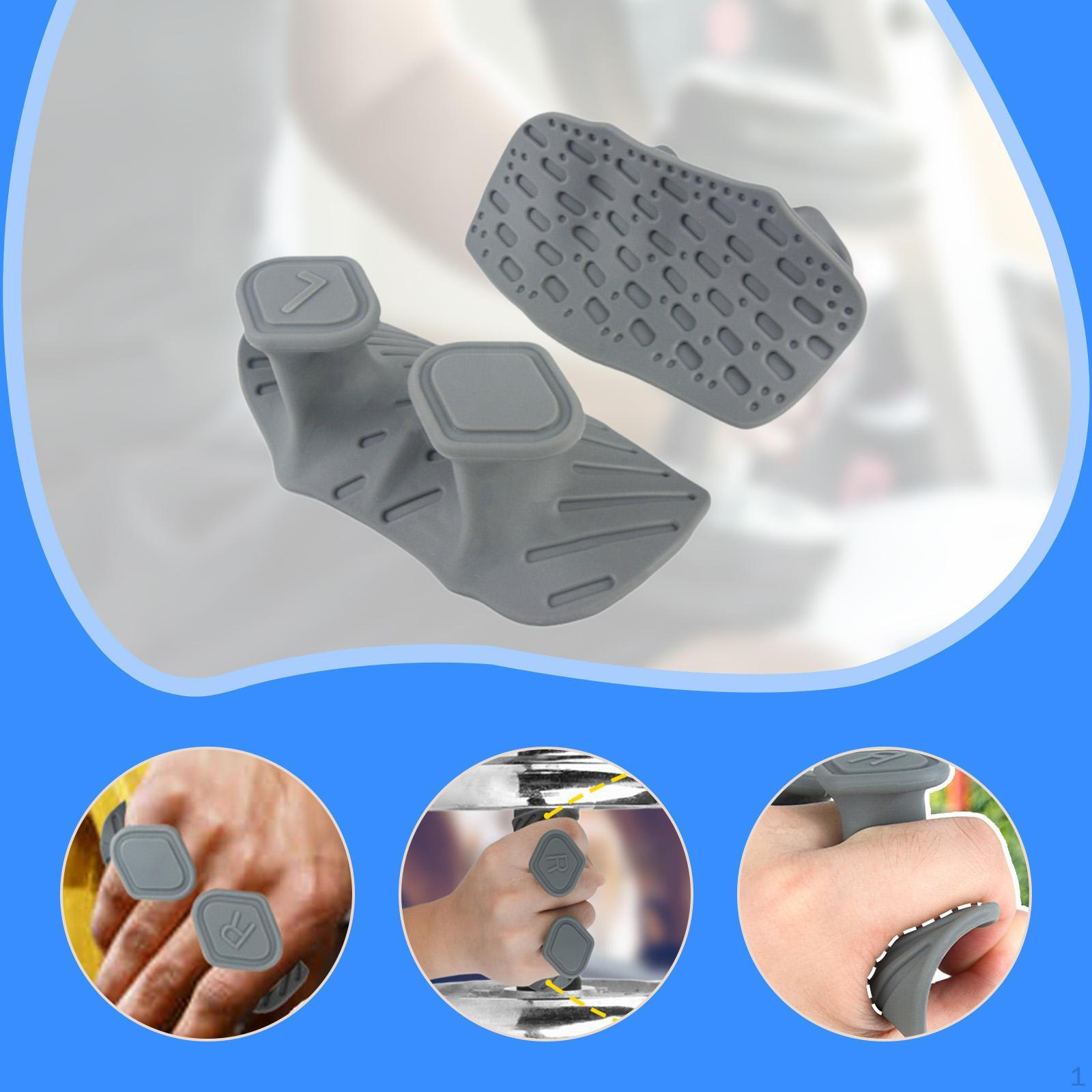 

2 Items Weight Lifting Grips for Fitness Training Hand Pads серый