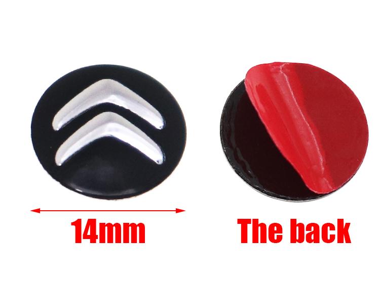 50pcs 100pcs Hot sale 3D Citroen 14mm 16mm Aluminum Car Logo Key Fob Decoration Emblem Auto Key Badge Sticker Accessories alg123