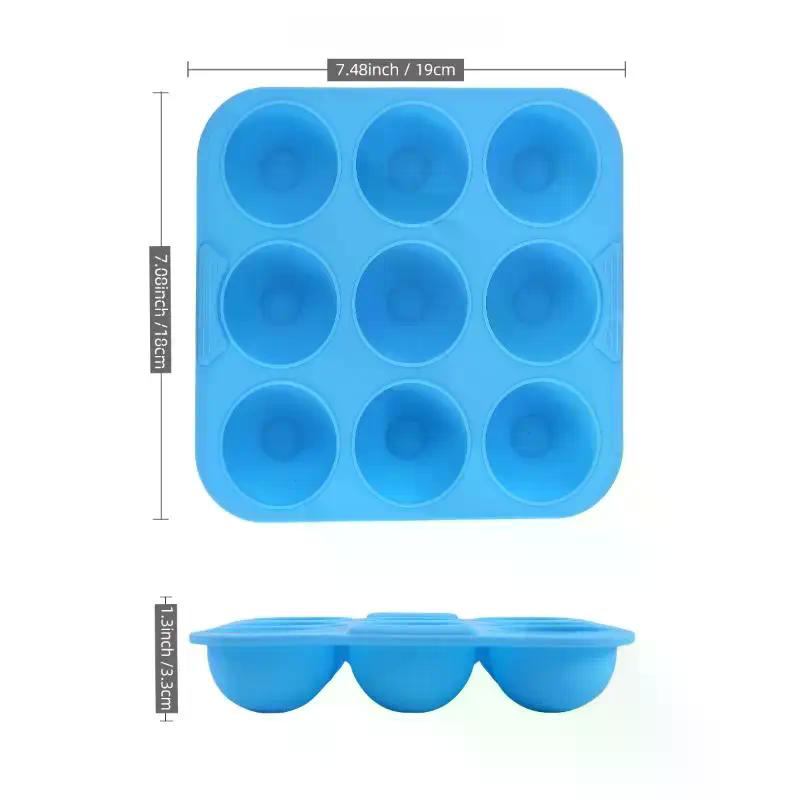 Multiuse Silicone Baking Tools, 1Pcs 9 Holes Square Non-Stick Muffin Cupcake Pan, Also for Soap, Chocolate