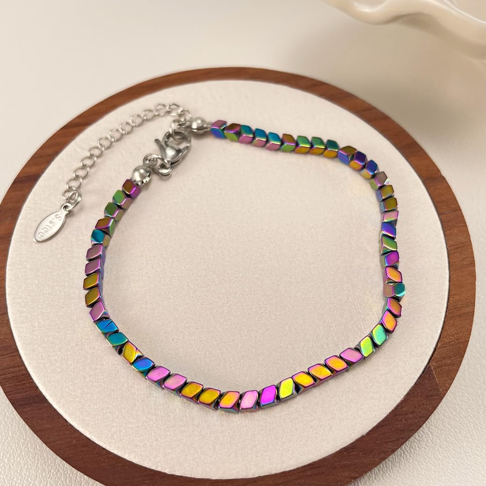 Κολιέ Πολύχρωμες Χάντρες Αιματίτη Απλό Κομψό Ρυθμιζόμενο Δώρο για Γυναίκες [Deelfel] Γυναικείο