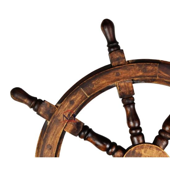 Wooden Ship Wheel | Nautical Ship Wheel | Captain's Wheel | Pirates Accent | Ship/Boat Collectibles | Home Decor | Wall Decor | Ship Wheel 30 Inch