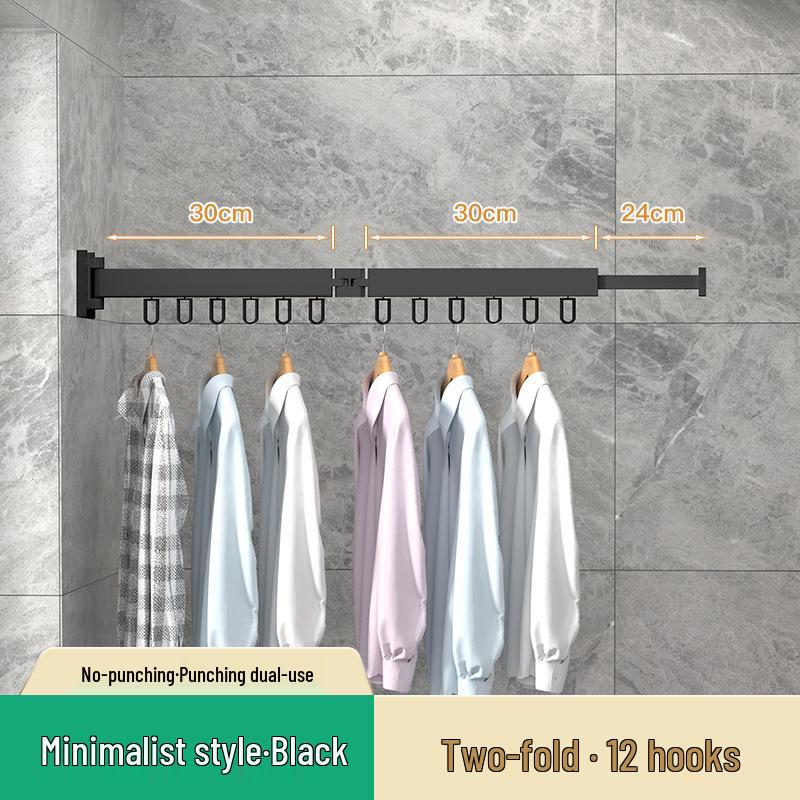 Retractable Folding Indoor Clothes Drying Rack for Balcony and Bathroom