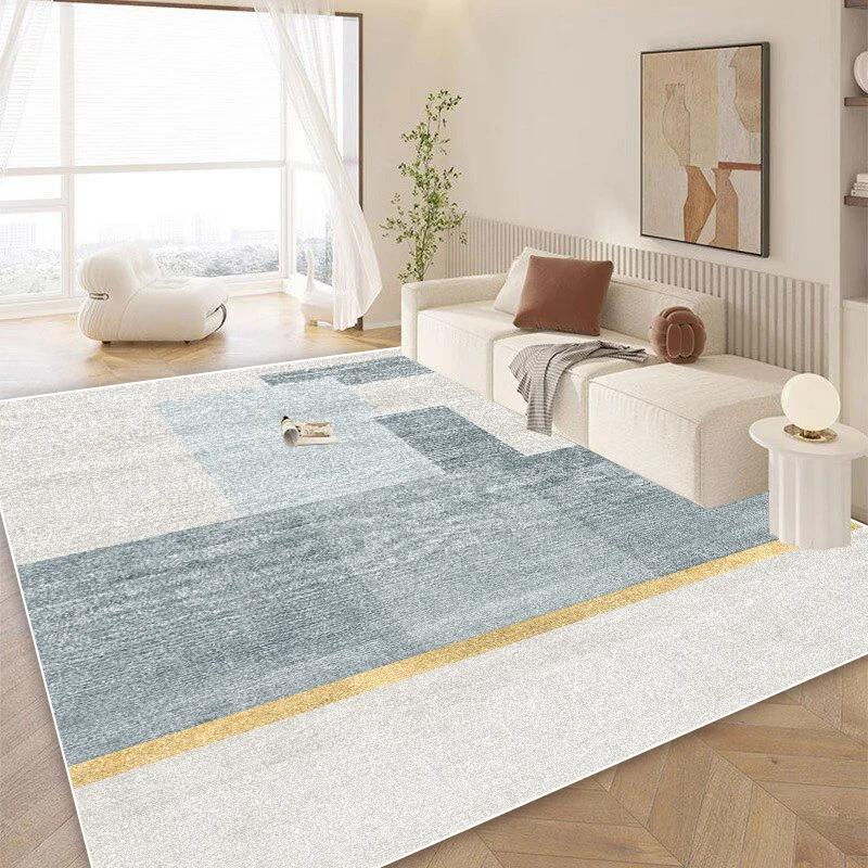 Modern Geometric Carpet Living Room Luxury Home Decoration Sofa Non-slip Large Area Rugs Cream Wind Bedroom Bedside Floor Mats