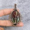 Tree Of Life Dragon Blood Jasper Pendant Copper Wire Wrapped Pendant Dragon Blood Jasper Gemstone Pendant Copper Jewelry Gift For Her
