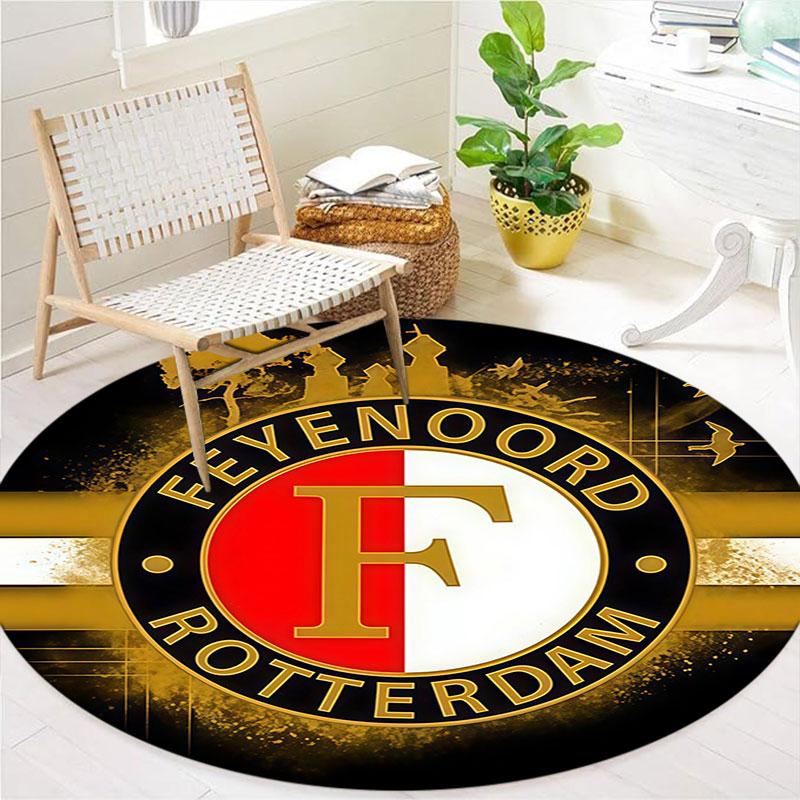 Feyenoord Round Area Rug,Carpet Rug for Living Room Bedroom Sofa Playroom Decor,Non-slip Floor Mat