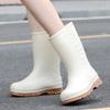New fashion women's rain shoes classic medium tube women's water shoes non-slip sole women's rubber shoes wading rain boots cover feet water boots